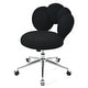 preview thumbnail 44 of 78, Criss Cross Chair with Wheels, Teddy Fabric Home Office Chair, 360°Swivel Height Adjustable Swivel Vanity Chair - N/A