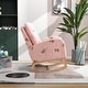 preview thumbnail 3 of 46, Upholstered High Back Wooden Rocking Chair for Living Room Baby Kids Room Bedroom, Pink Boucle