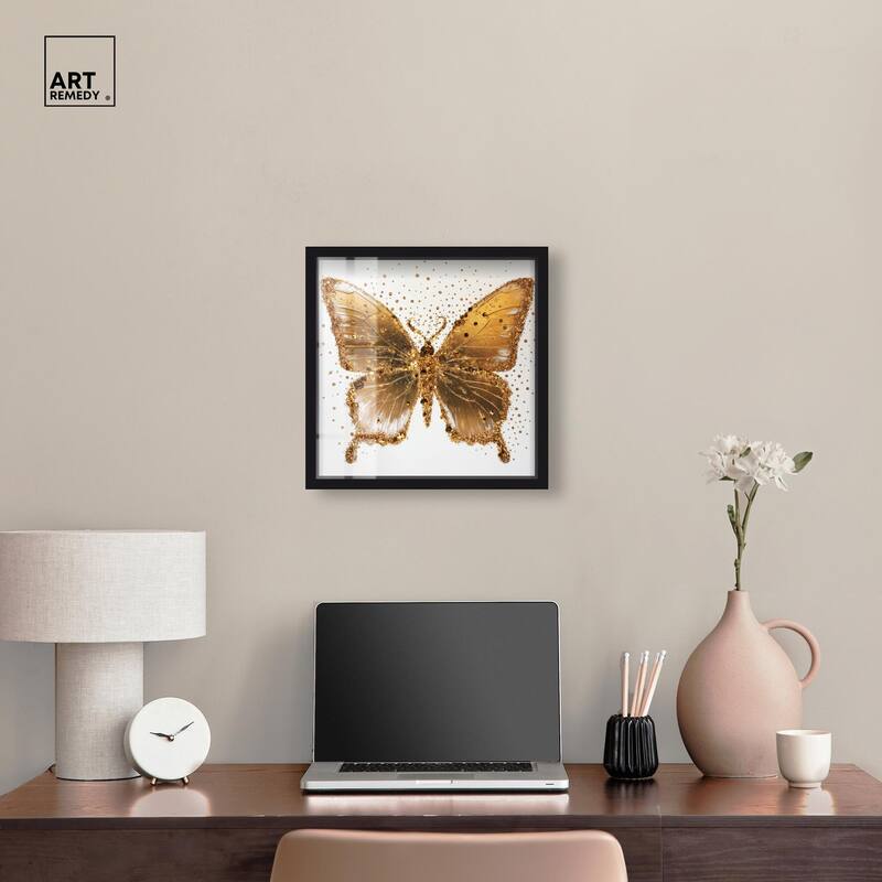 Lemon Glow Wings Shadowbox by Art Remedy