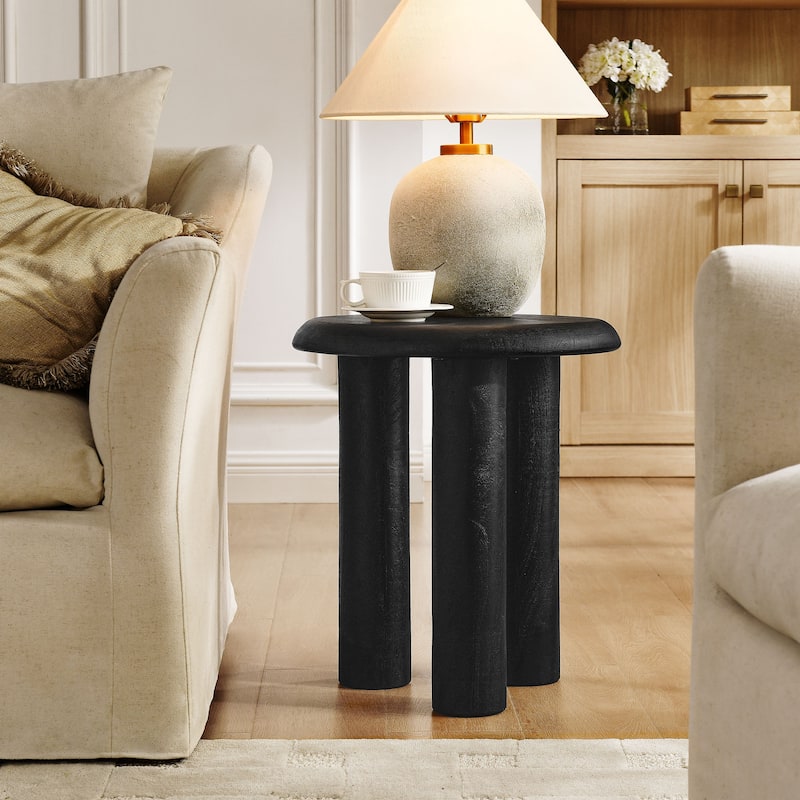 Mavina Mango Wood Side Table - Black