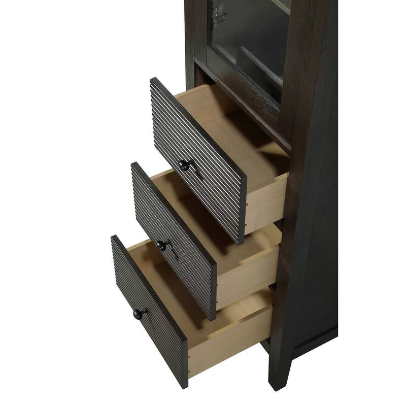 Kensington 16-28 Inch Bath Storage Glass Cabinet