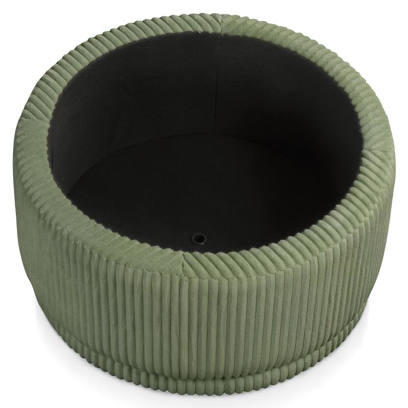 24/7 Shop At Home Modern Round Chenille Storage Ottoman