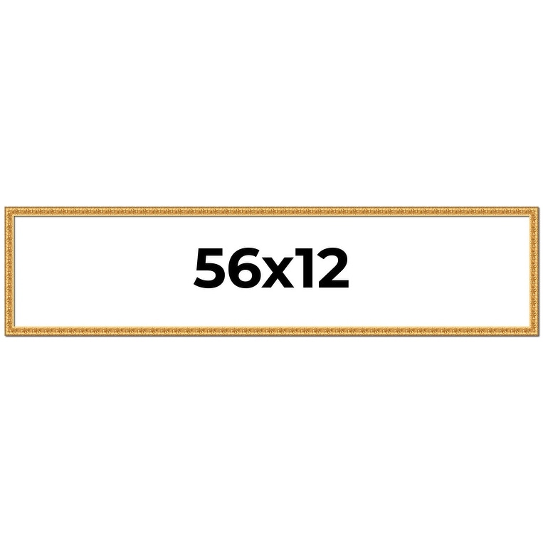 56x12 Frame Gold Real Wood Picture Frame Width 1 inches | Interior