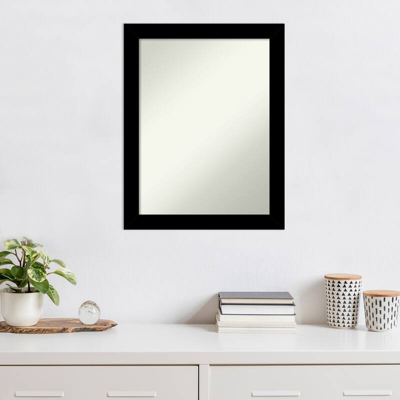 Brushed Non-Beveled Framed Wall Mirror - Brushed Black