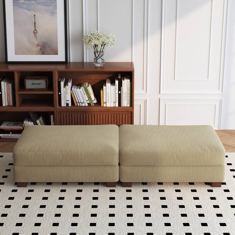 Modern Rectangular Ottoman Foot Rest Stool for Couch