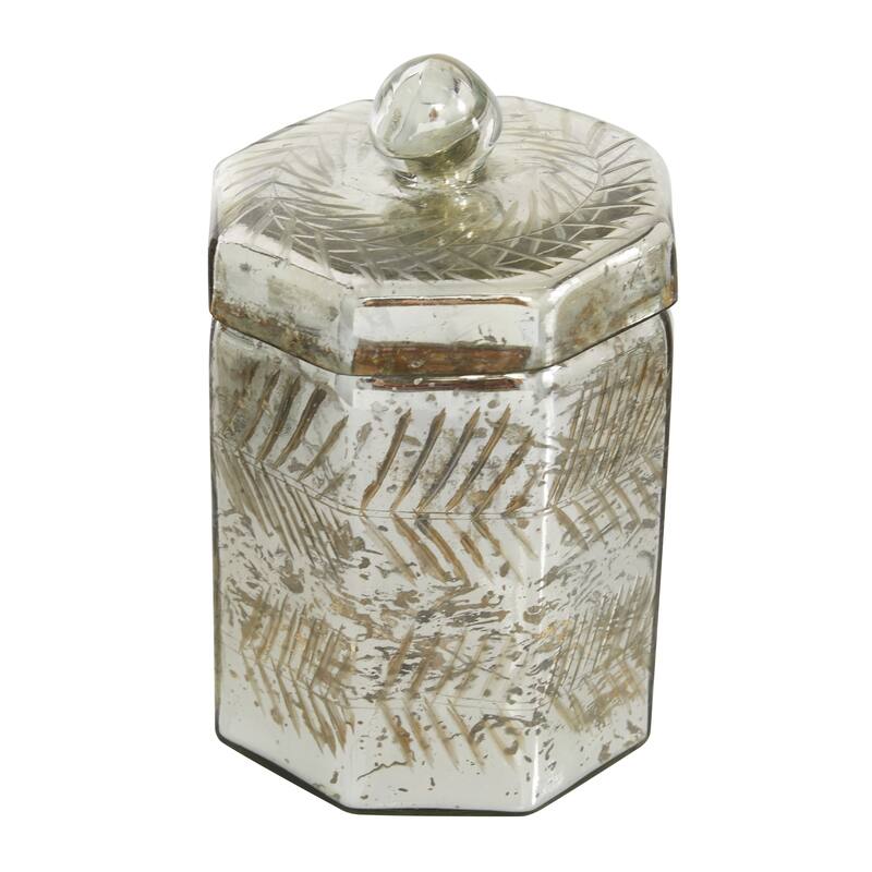 Silver Glass Living Room Decorative Jars (Set of 3) - 5 x 5 x 8