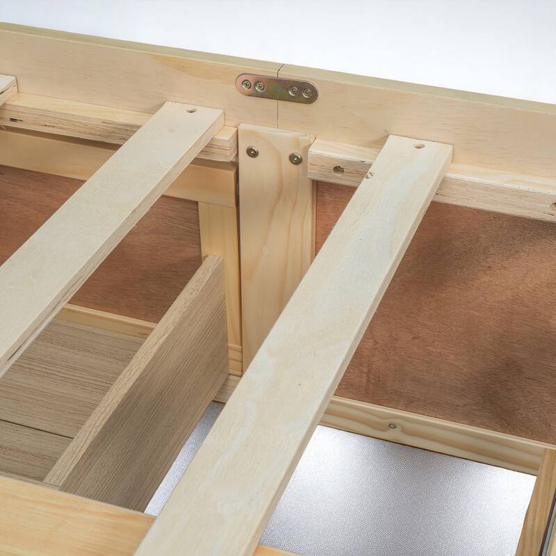 Full/Queen Platform Bed with 6 Storage Drawers, Modern Wood Frame with Slats, No Box Spring Needed