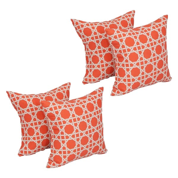 slide 1 of 1, Blazing Needles 17-inch Square Polyester Outdoor Throw Pillows (Set of 4) Kane Coral