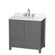 Option Dark Gray / White Quartz Top / Brushed Chrome
