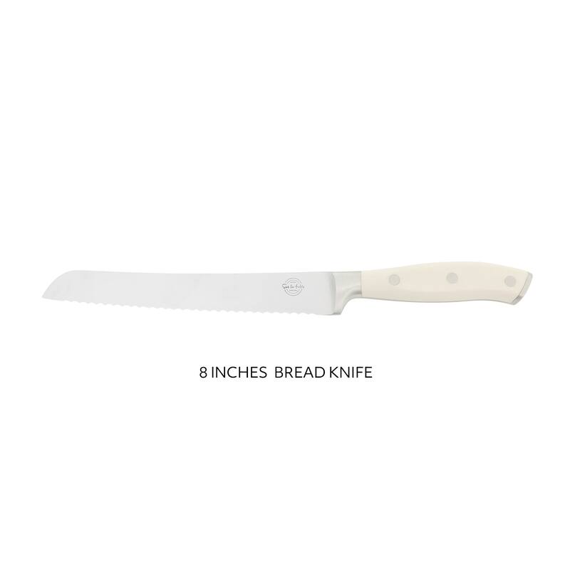 Sur La Table Kitchen Essential Tasting Kitchen German Steel Forged Full Tang Prfessional Knife with White Handle