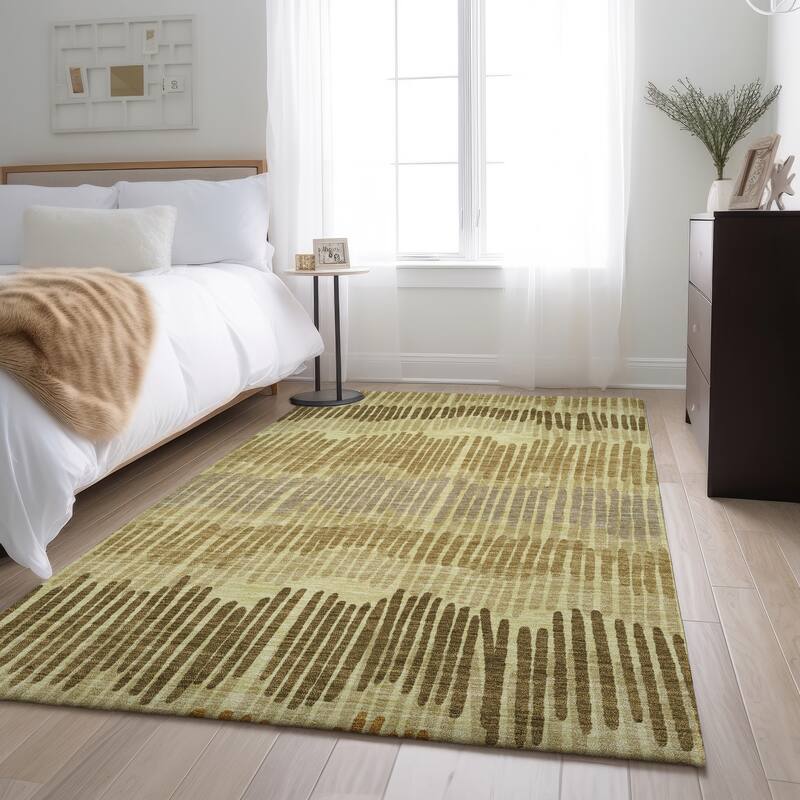 Premium Washable Super Soft Modern Sketches Mayfield Rug - Gold - 5' x 7'6"