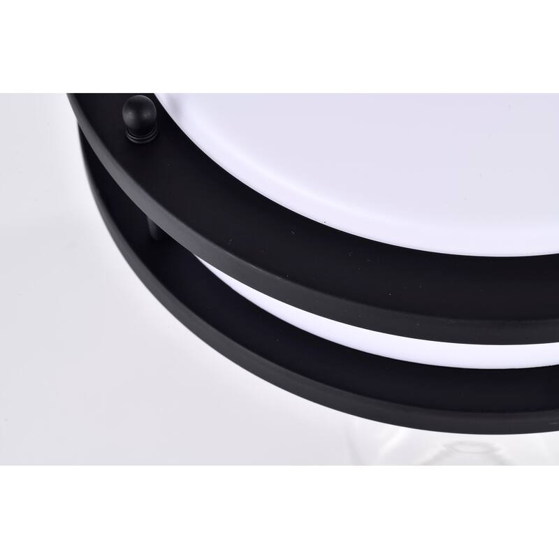 Glamour LED 10 inch Flush Mount Fixture Black Finish CCT Selectable 3K/4K/5K - Matte Black
