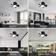 preview thumbnail 5 of 8, Low Noise Matte Black abs Blade Remote Ceiling Fan with Led Light for Kitchen Bedroom Dining Room Toilet Patio