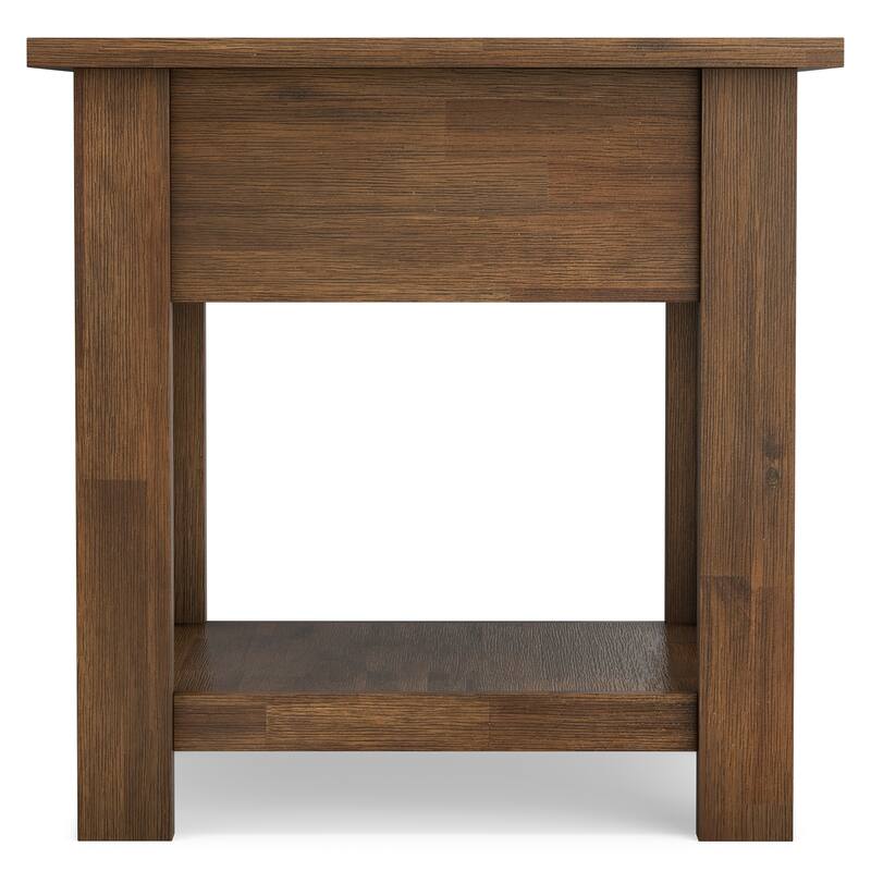 WYNDENHALL Garret SOLID ACACIA WOOD 22 inch Wide Square Rustic End Side Table - 22"W x 22" D x 22" H