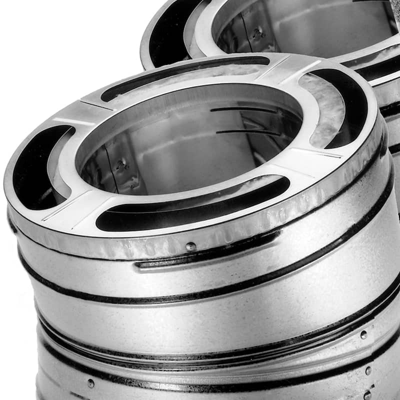 DuraVent 6DP-E30K DuraPlus 6 Inch 30 Degree Stainless Steel Swiveling Elbow Kit - 12.6