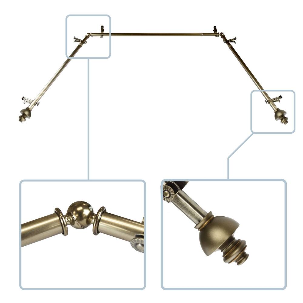 InStyleDesign Monarch 13/16" Bay curtain rod 20"-36", 38"-72"