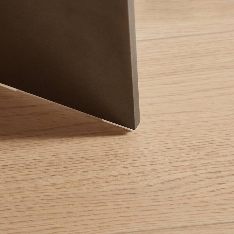Round Coffee Table with Walnut Wood Surface and Black Metal Feet