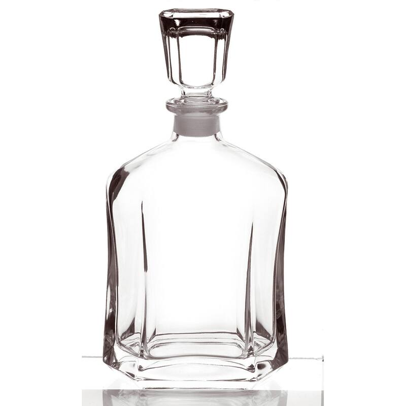 Bormioli Rocco Capitol Glass Decanter Airtight Geometric Stopper - 23.75 oz
