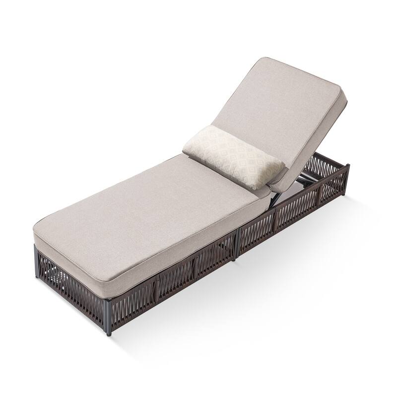 Pocassy Outdoor Lounge Chairs, Pool Lounge Chairs with 5 Adjustable Backrest