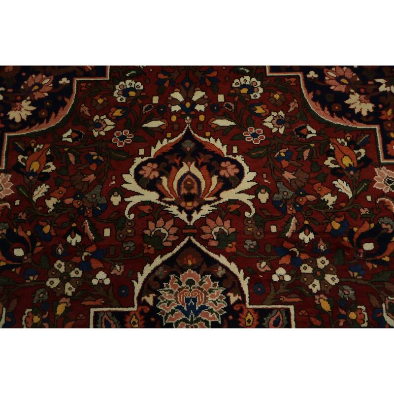 Hand Knotted Oriental 100% Wool Carpet Traditional Floral Red Bakhtiari Area Rug - 13' 1'' X 9' 9''