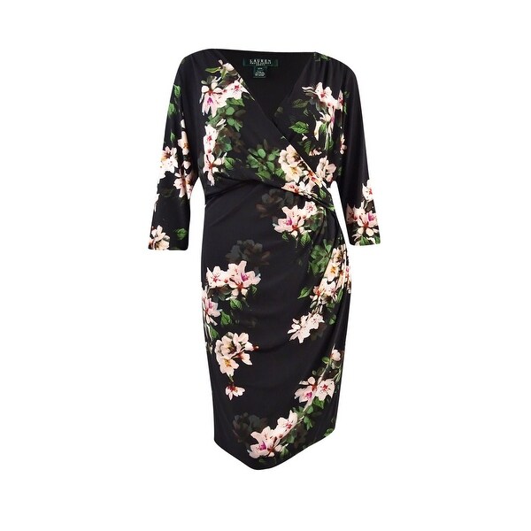 lauren ralph lauren faux wrap dress