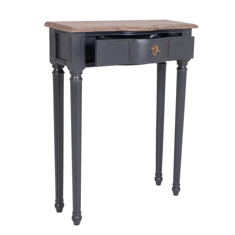 Painted Wood Console End Table With Natural Top by East at Main