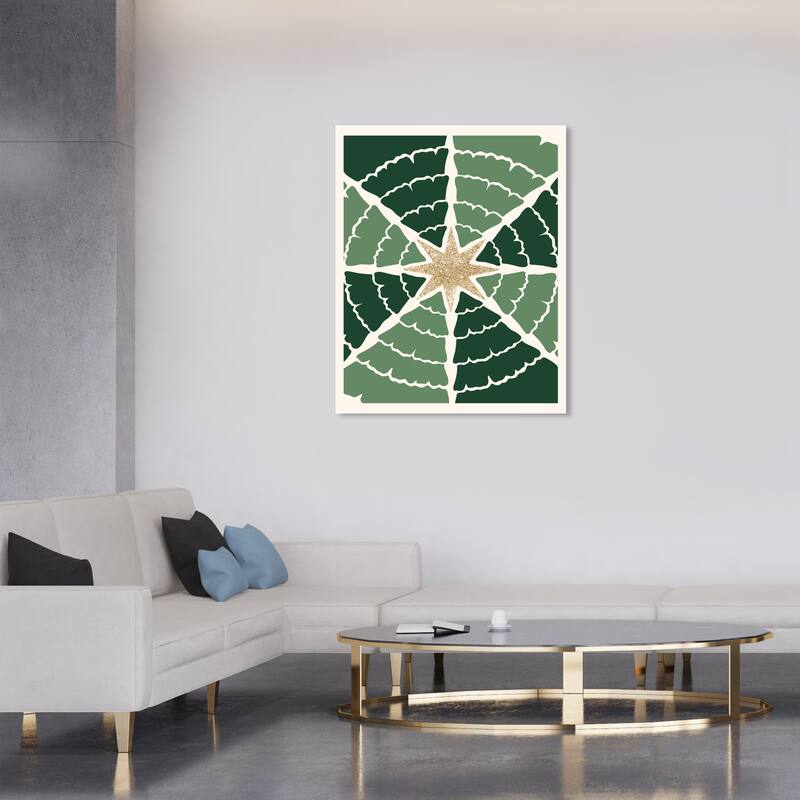Wynwood Studio Canvas Holiday and Seasonal Star in the center Glam Green Glam Wall Art Canvas Print - 30 x 36