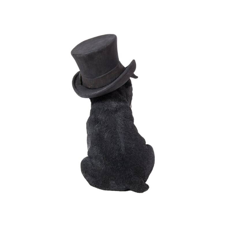 8" Boston Terrier with Hat Outdoor Garden Statue