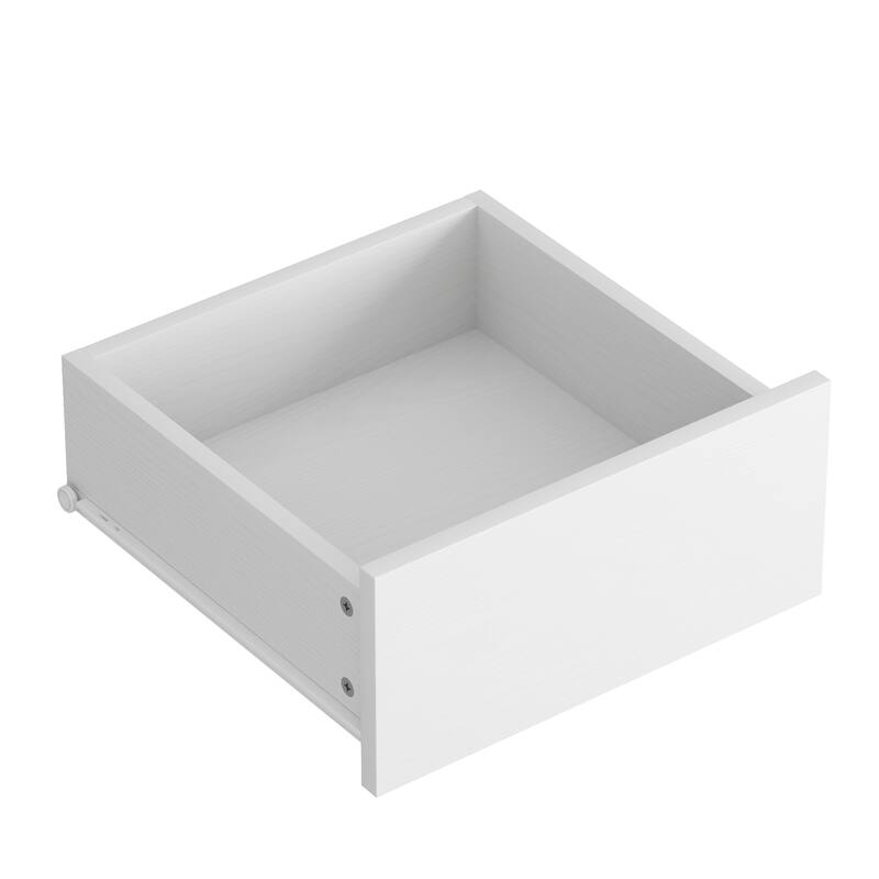 6 Drawers Armoire Wooden Bedroom Wardrobe Closet with Mirrored Door, Storage Shelves and Hanging Rail