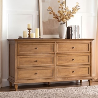 Robbie Transitional 66"W 6-Drawer Dresser with Knife-Edge Top Panel and Solid Wood Legs By HULALA HOME - Bed Bath & Beyond - 43312737 Robbie Transitional 66"W 6-Drawer Dresser with Knife-Edge Top Panel and Solid Wood Legs By HULALA HOME - Bed Bath & Beyond - 43312737