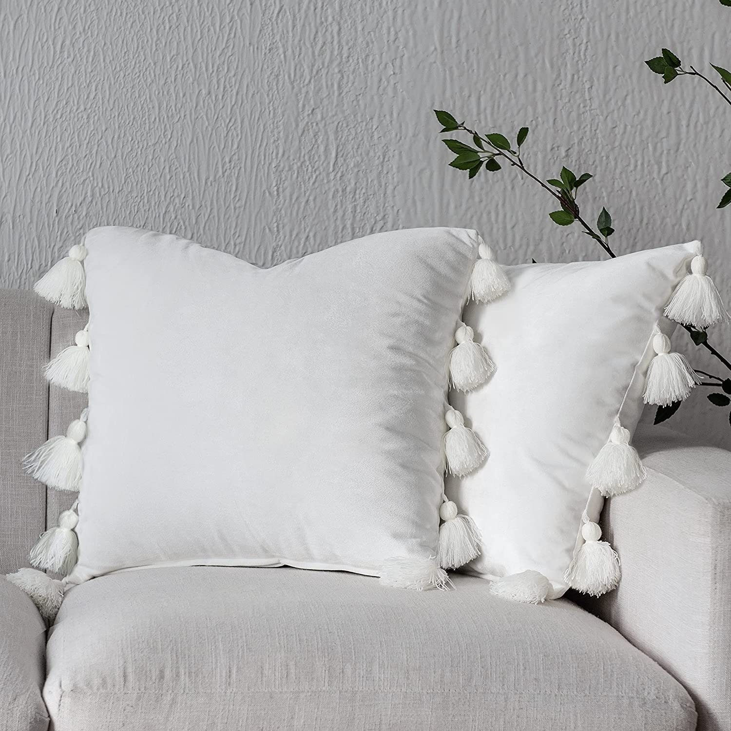 DriftAway Boho Throw Pillow Covers Modern Farmhouse Decorative Home Cushion Velvet Tassels On Sale Bed Bath Beyond 33949447