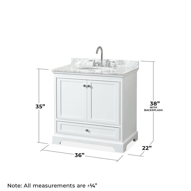 Wyndham Collection Deborah 36" Free Standing Single Vanity Set with