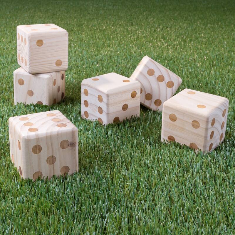 Set of 2 Outdoor Games – Lawn Bowling Game and 6-Pack of Large Dice by Hey! Play!