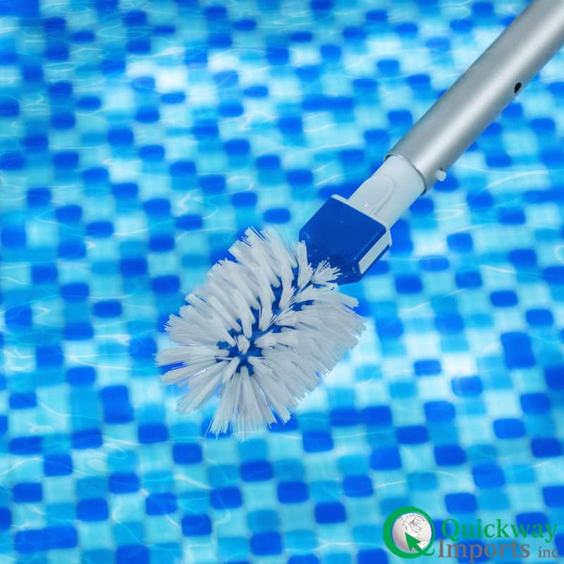 Quickway Imports Round Pool Corner and Step Brush Head Fine Bristle Scrub for Pools Spas Hot Tubs & Tight Spaces