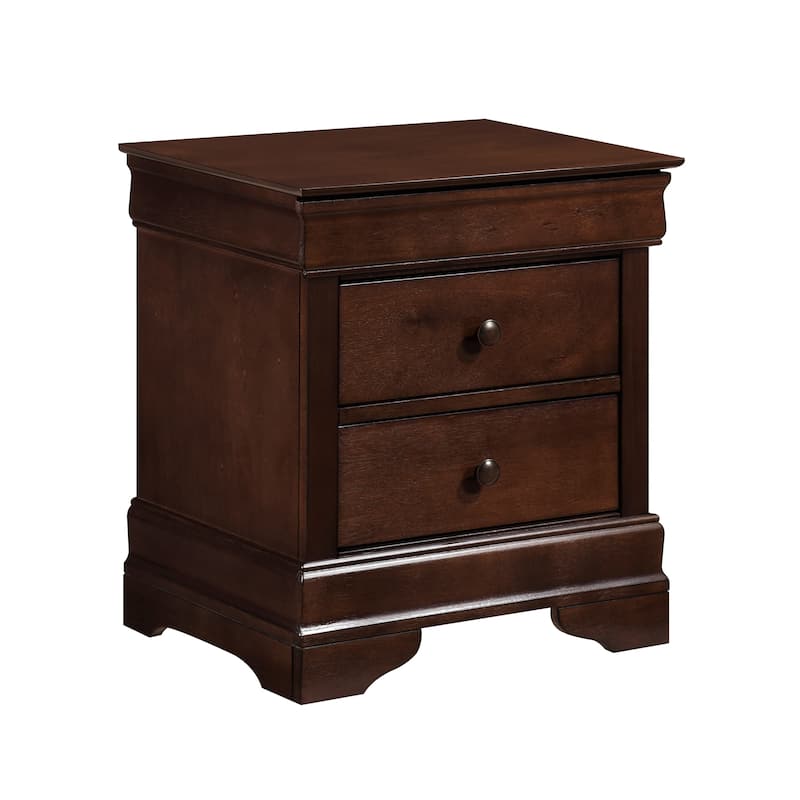 Traditional Solid Wood Nightstands, Bedroom Bedside Storage Cabinet, Living Room Side Table with Drawers, Entry Side Table