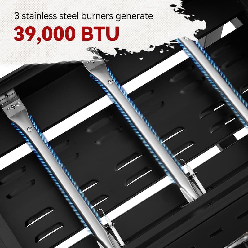 Royal Gourmet, Gas Griddle with Hood and Collapsible Side Shelves