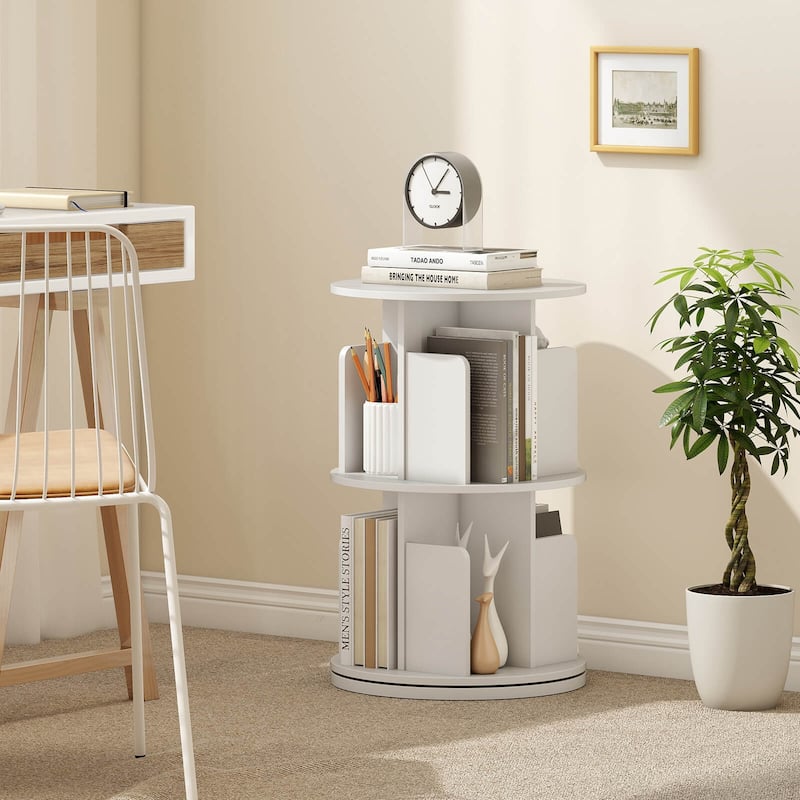 Costway 1/2 PCS 2-Tier Rotating Bookshelf 360° Display Rack with - See Details