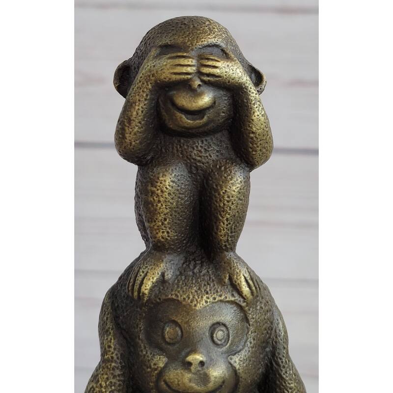Vienna Bronze Monkey 3 Monkeys Trophy Collector Sculpture Hot Cast Figurine Sale
