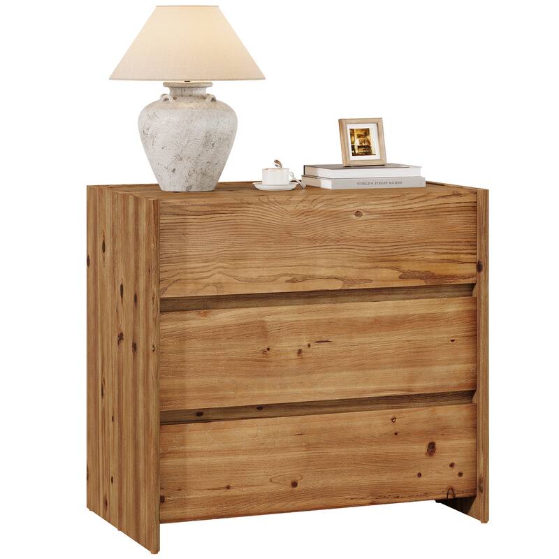Oversized Solid Wood Nightstand, 31.5-Inch Wide Farmhouse Night Stand