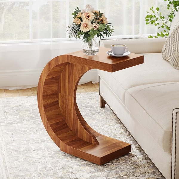 C-Shaped End Table, Wood Side Table for Couch Sofa Living Room - Bed Bath & Beyond