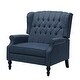 preview thumbnail 17 of 16, Apaloosa Oversized Tufted Wingback Fabric Push Back Recliner by Christopher Knight Home Navy Blue + Dark Brown