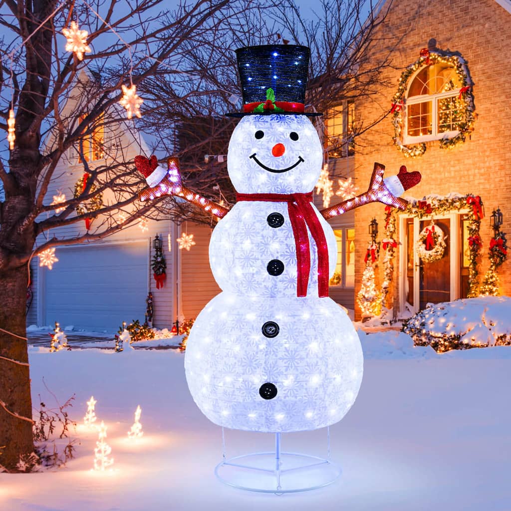 Costway 6 FT Pre-Lit Christmas Snowman Xmas Snowman Built-in Lights & - as pic shows - See Details
