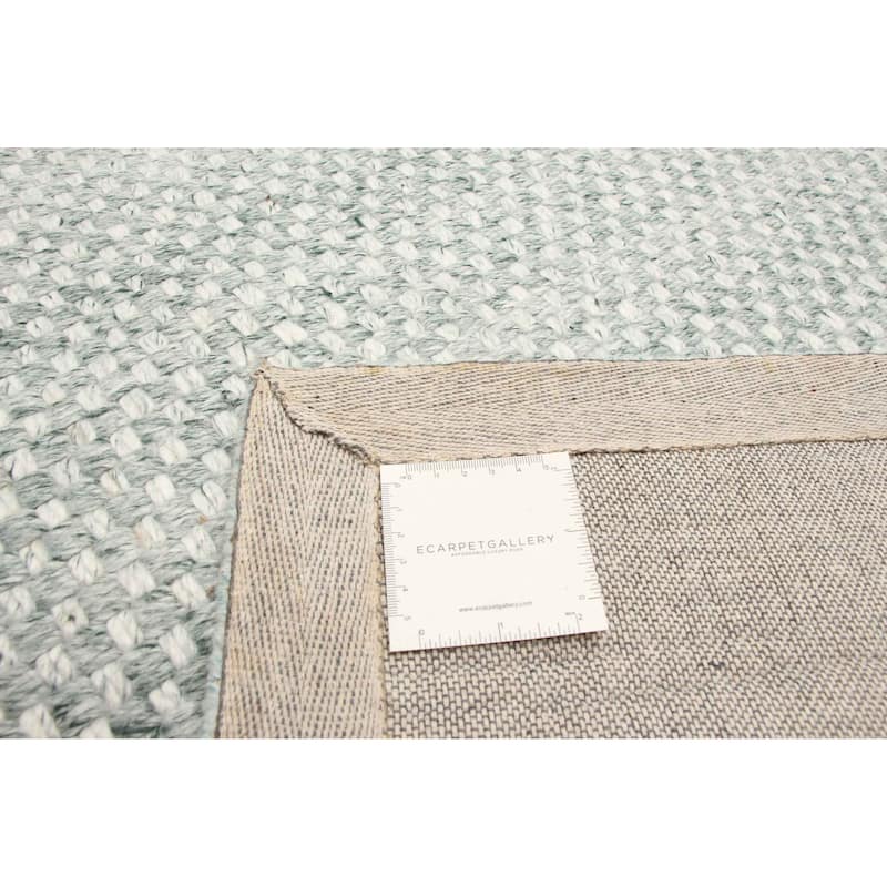 ECARPETGALLERY Hand Tufted Sienna Light Green Wool Rug - 6'2 x 9'9