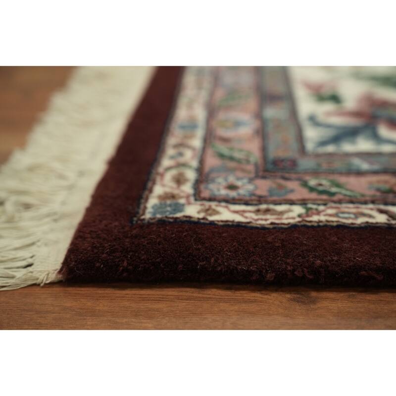 Hand Knotted Oriental 100% Wool Carpet Traditional All-Over Red Kashan Area Rug - 14' 1'' X 10' 2''