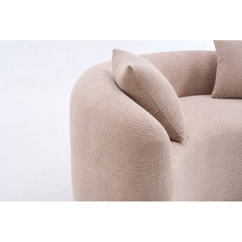 Single S-Curved Chenille Sofa Chair, No Assembly