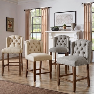 Lakin Tufted Linen Upholstered Stool (Set of 2) by iNSPIRE Q Artisan ...