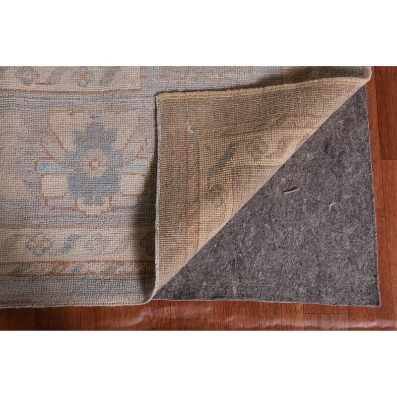 Hand Knotted Oriental 100% Wool Carpet Transitional All-Over Greys & Charcoal Oushak Area Rug - 14' 0'' X 10' 2''