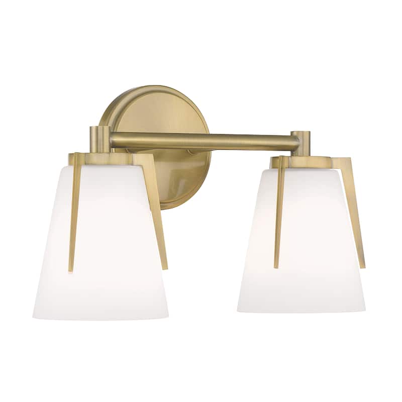 Allure 13.75-inch Wide 2-Light Vanity Light in Antique Brass - 13.75 - 13.75