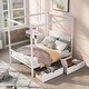 preview thumbnail 1 of 16, Full Size Canopy Platform Bed with Two Drawers - Modern Design, Storage Drawers, Suitable for Curtains