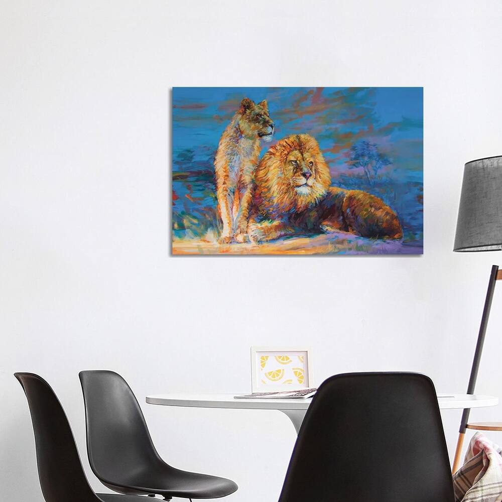 iCanvas "Lion And Lioness" by Leon Devenice Canvas Print